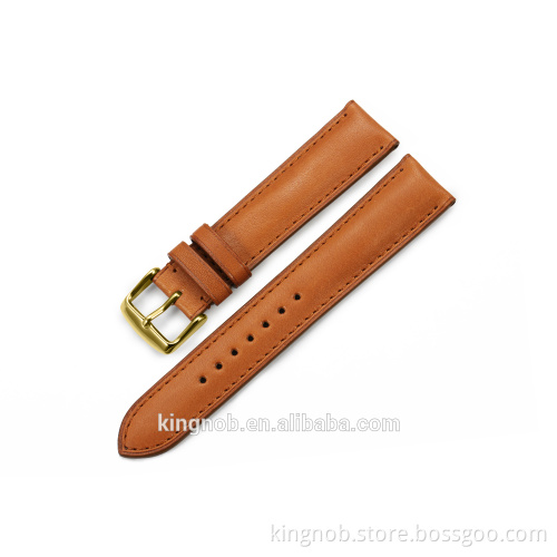 18 19 20 21 22 mm Stainless Steel Gold Pin Buckle Calf Leather Watch Band Strap